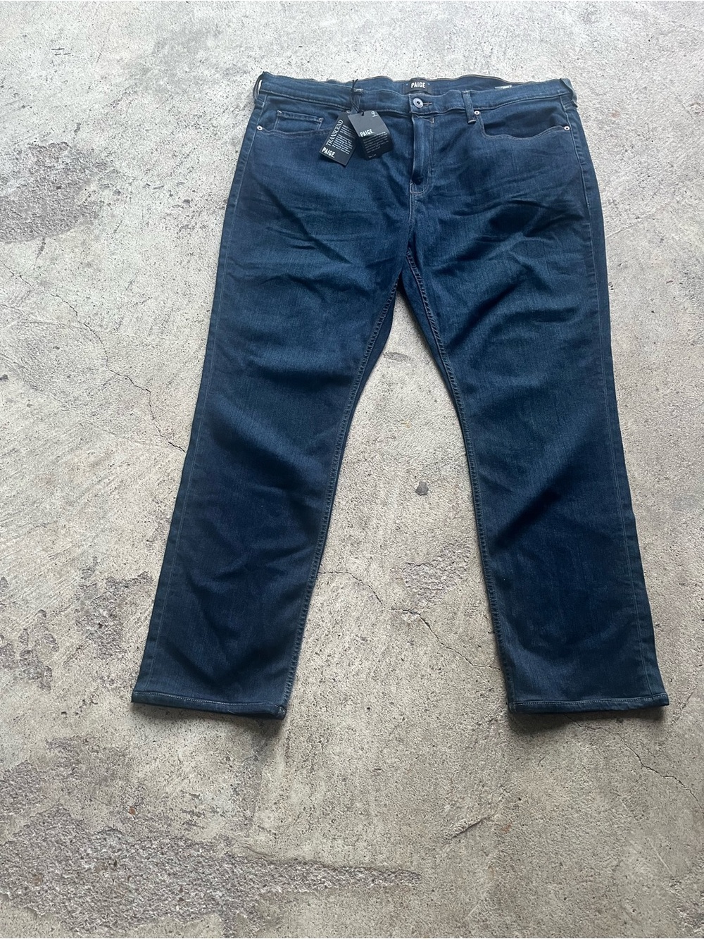 PAIGE Men's Dark Indigo Straight Jeans